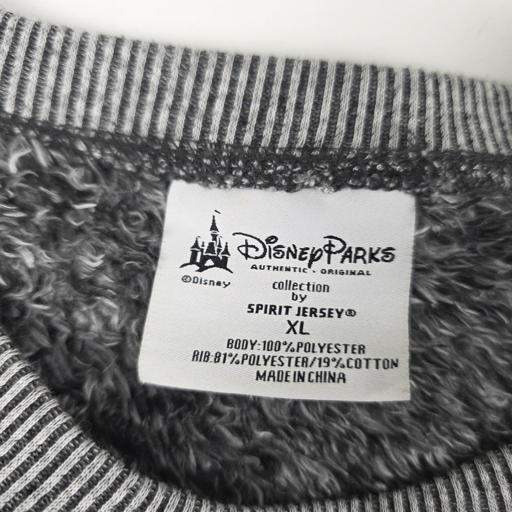 Disney Parks Spirit Jersey Sweater Womens XL Gray Sherpa Pullover Disneyland - Picture 3 of 8